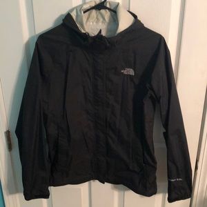 Women’s black North Face rain jacket